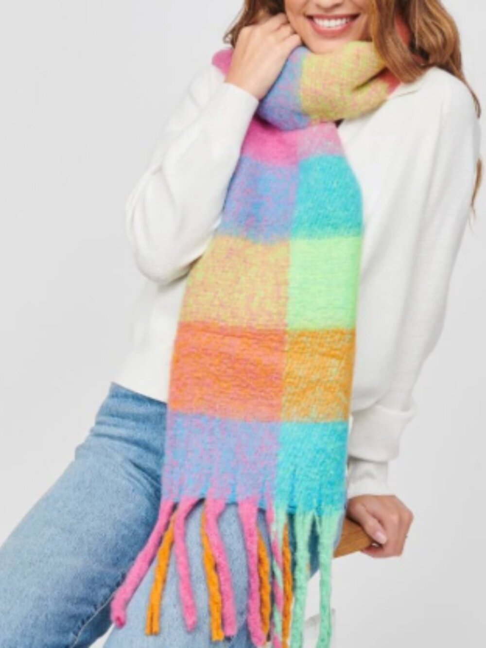 URBAN EXPRESSIONS Orange Multi Colored Scarf Sardegna NWT